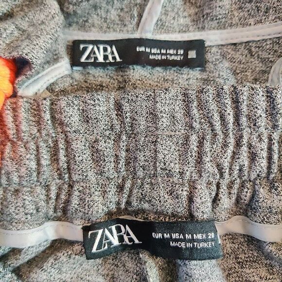 Zara tweed oversized crop 1/2 zip hoody jogger set M - Picture 10 of 11